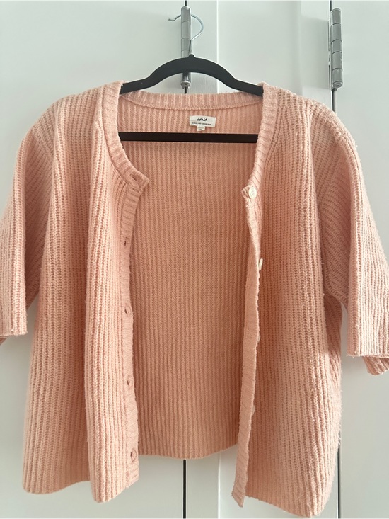aerie Sweaters - Aerie Unreal Short Sleeve Cardigan, Medium, Dusty Pink.